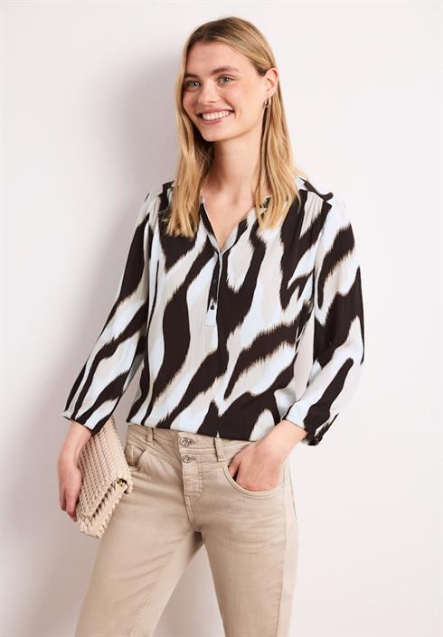 shirt-mit-split-neck-und-strukturmix-espresso-brown