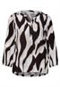 Shirt mit Split Neck und Strukturmix espresso brown