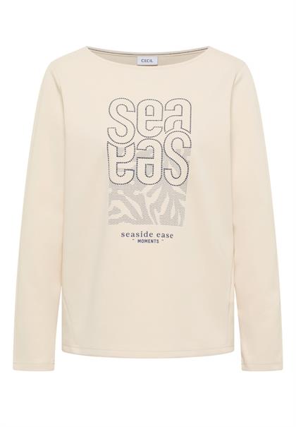 Shirt mit Stickerei pearl beige