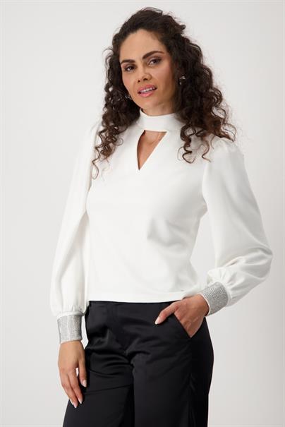 Shirt mit Strasssteinen off-white