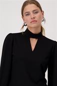 Shirt mit Strasssteinen schwarz