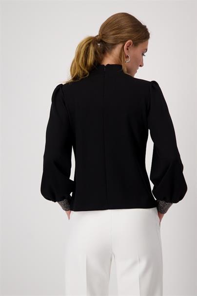 Shirt mit Strasssteinen schwarz