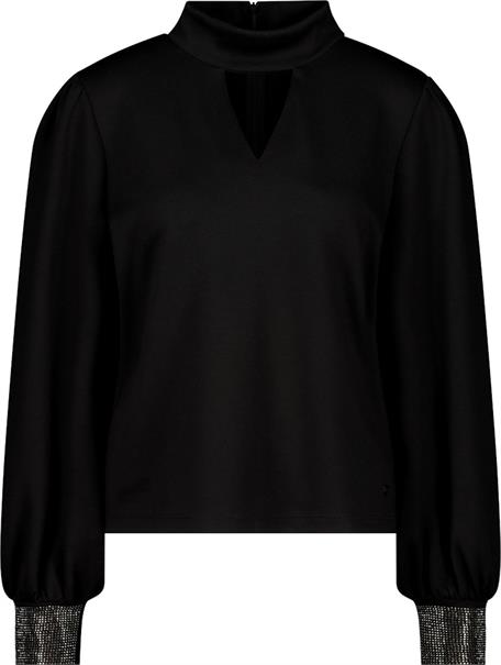 Shirt mit Strasssteinen schwarz