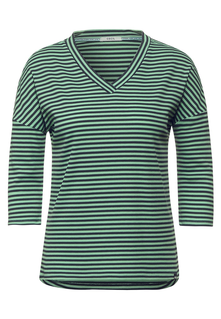 Cecil Damen Langarmshirt B315920 Bud Green - v ausschnitt