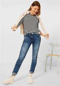 Shirt mit Streifen Muster dark vanilla white