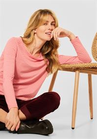 Shirt mit Streifen Muster rose pepper