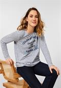 Shirt mit Streifenmuster mid blue melange