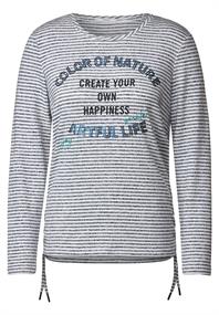 Shirt mit Streifenmuster mid blue melange