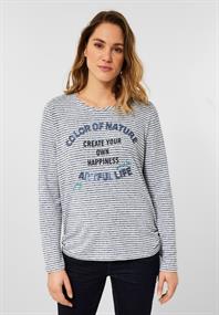 Shirt mit Streifenmuster mid blue melange