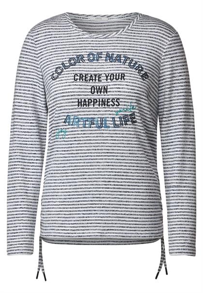 Shirt mit Streifenmuster mid blue melange