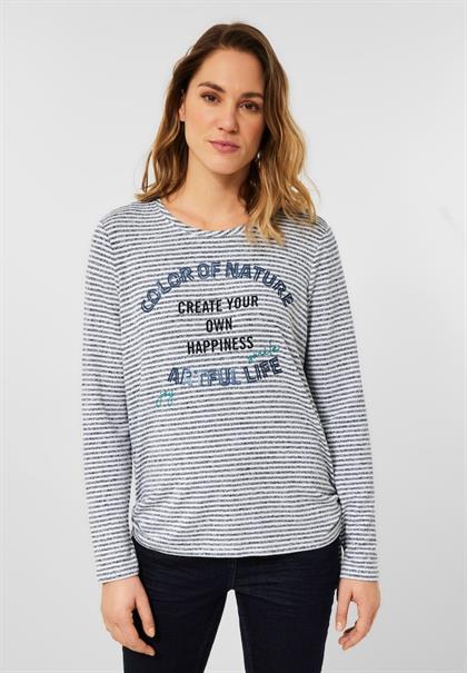 Shirt mit Streifenmuster mid blue melange