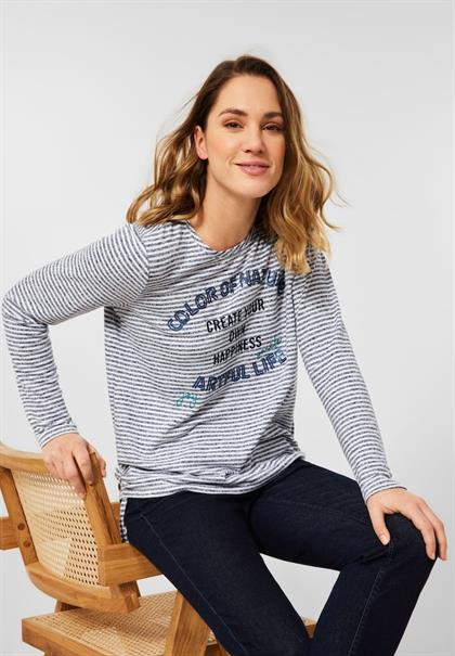 Shirt mit Streifenmuster mid blue melange