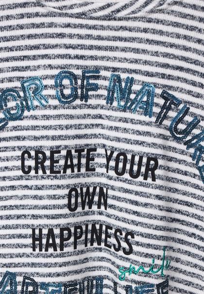 Shirt mit Streifenmuster mid blue melange