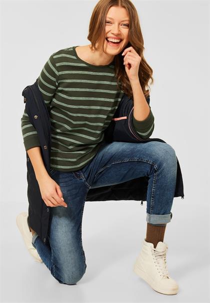 Shirt mit Streifenmuster utility olive