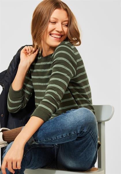 Shirt mit Streifenmuster utility olive