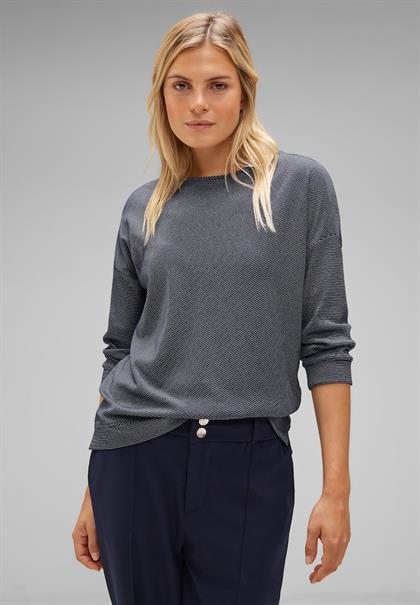 Shirt mit Streifenstruktur deep blue