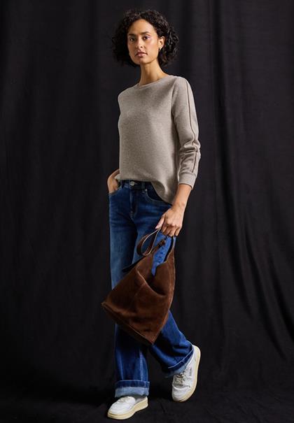 Shirt mit Tape Details silk brown mel.
