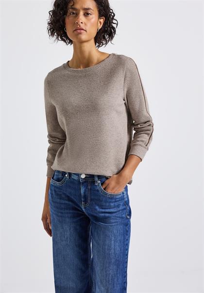 Shirt mit Tape Details silk brown mel.