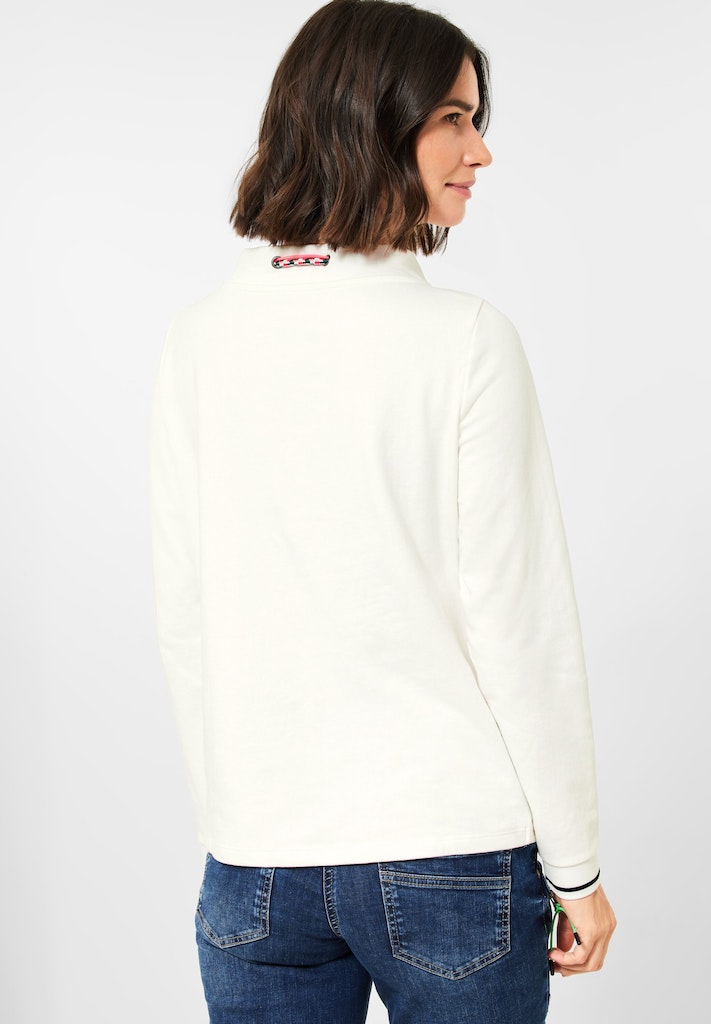 Cecil Damen Sweatshirt Shirt mit Tunnelzugband vanilla white bequem online  kaufen bei