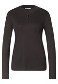 Shirt mit Turtle Neck und Schlitzdetail black coffee