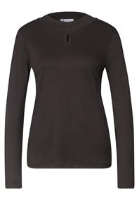 Shirt mit Turtle Neck und Schlitzdetail black coffee