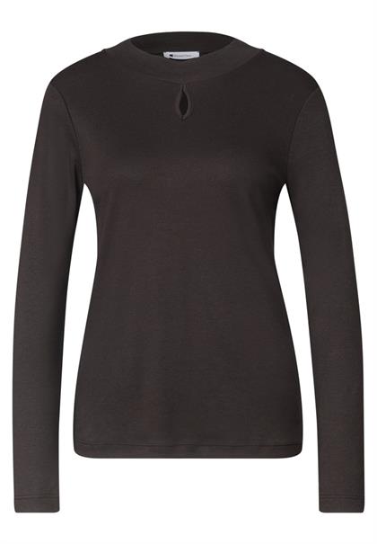 Shirt mit Turtle Neck und Schlitzdetail black coffee