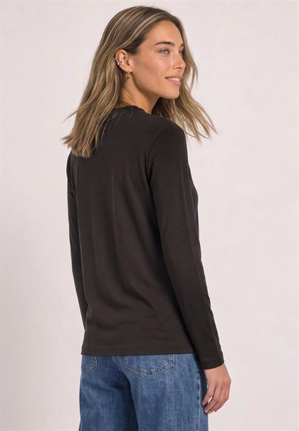Shirt mit Turtle Neck und Schlitzdetail black coffee