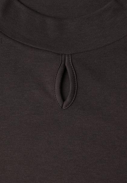 Shirt mit Turtle Neck und Schlitzdetail black coffee