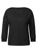 Shirt mit U-Boot-Ausschnitt black