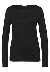 Shirt mit U-Boot-Ausschnitt black