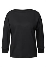 Shirt mit U-Boot-Ausschnitt black