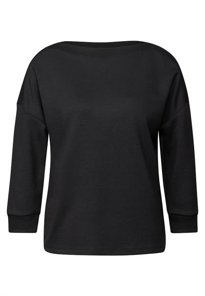 Shirt mit U-Boot-Ausschnitt black