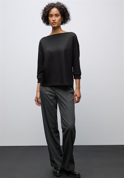 Shirt mit U-Boot-Ausschnitt black
