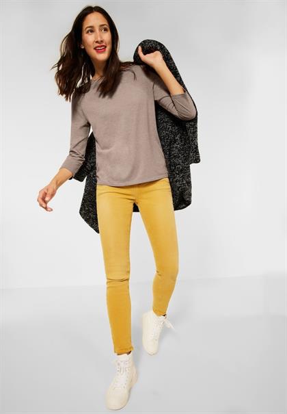 Shirt mit U-Boot Ausschnitt mocca sand melange