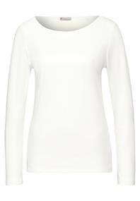 Shirt mit U-Boot-Ausschnitt off white
