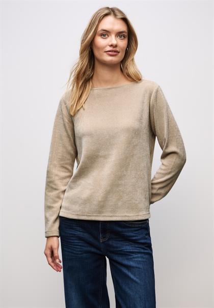Shirt mit U-Boot-Ausschnitt sanded beige