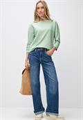Shirt mit U-Boot-Ausschnitt serene green