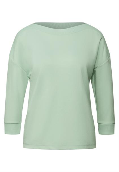 Shirt mit U-Boot-Ausschnitt serene green