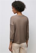 Shirt mit U-Boot-Ausschnitt silk brown