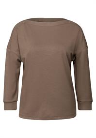 Shirt mit U-Boot-Ausschnitt silk brown