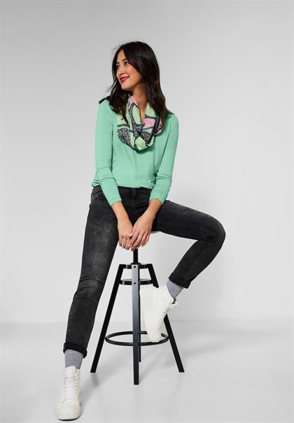 Shirt mit V-Ausschnitt clary mint