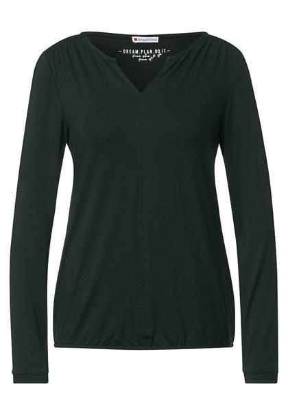Shirt mit V-Ausschnitt deep clary mint