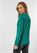 Shirt mit V-Ausschnitt smaragd green