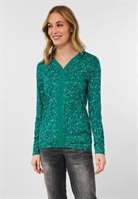 Shirt mit V-Ausschnitt smaragd green