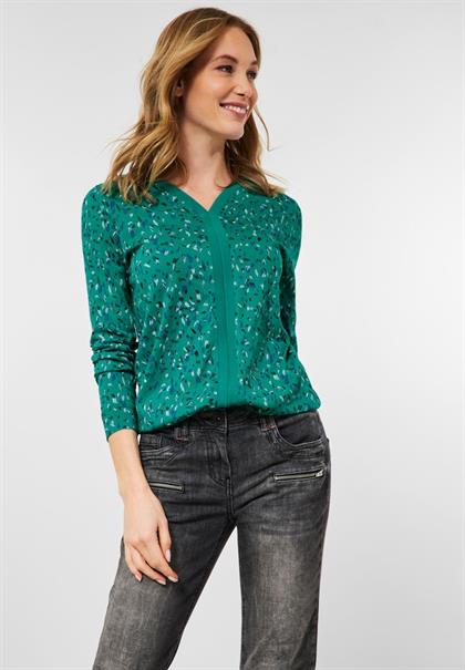 Shirt mit V-Ausschnitt smaragd green