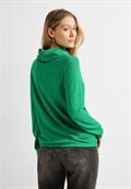 Shirt mit Volumenkragen cosy easy green melange