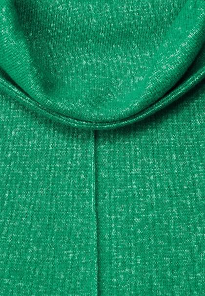 Shirt mit Volumenkragen cosy easy green melange