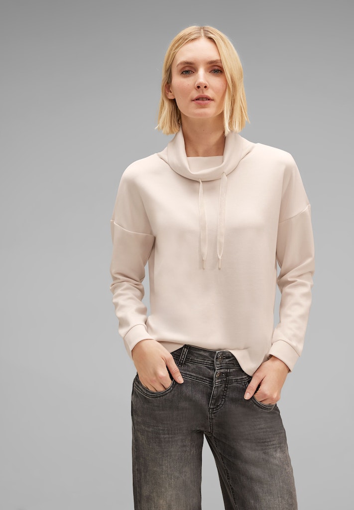 Street One Damen Longsleeve Shirt kaufen bequem online mit white lucid bei Volumenkragen