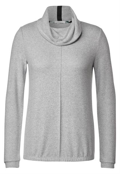 Shirt mit Volumenkragen mineral grey melange