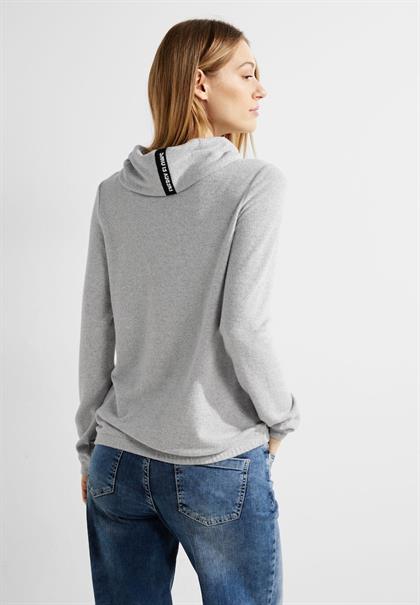 Shirt mit Volumenkragen mineral grey melange